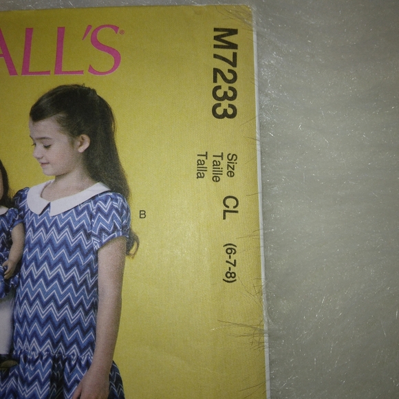 MCCALL'S  M7233 Sz 6-8 Laura Ashley dress for girls and American Girl Do… - Picture 2 of 5